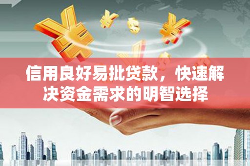 资阳信用良好易批贷款，快速解决资金需求的明智选择